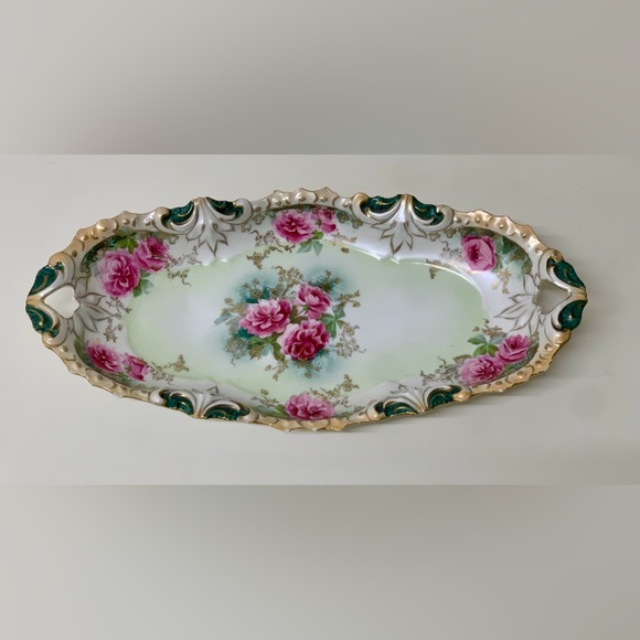 19th Century Antique German R S Prussia Oblong Ornate Relish Tray Plate - Picture 9 of 16